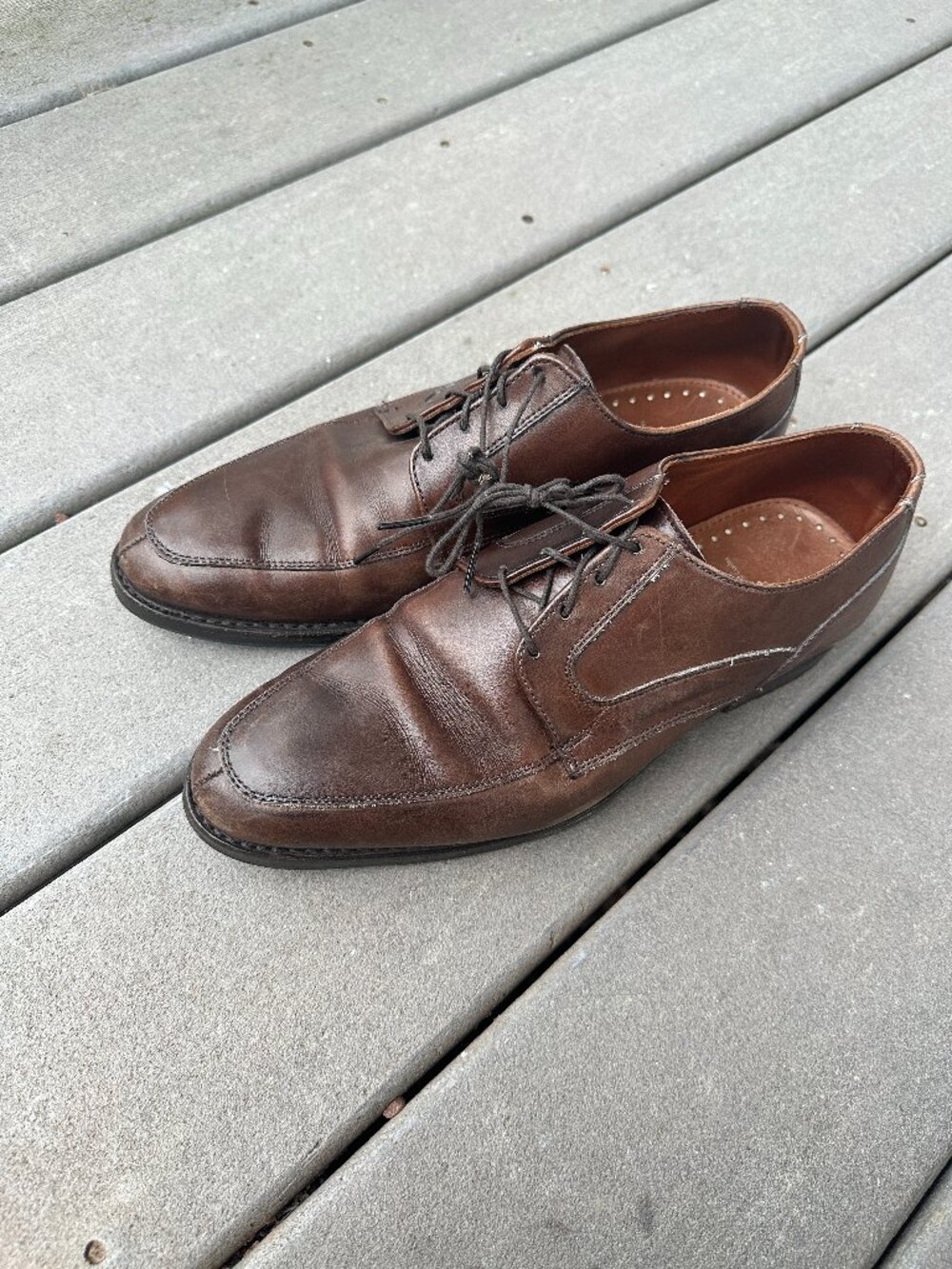 Brooks Brothers Brown Leather split toe Oxford Men's Dress Shoes Lace-Up 9D